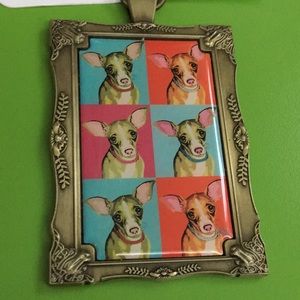 3” CHIHUAHUA CHRISTMAS ORNAMENT? Key Holder Ring Chain KISH SERRANO ART FRAME
